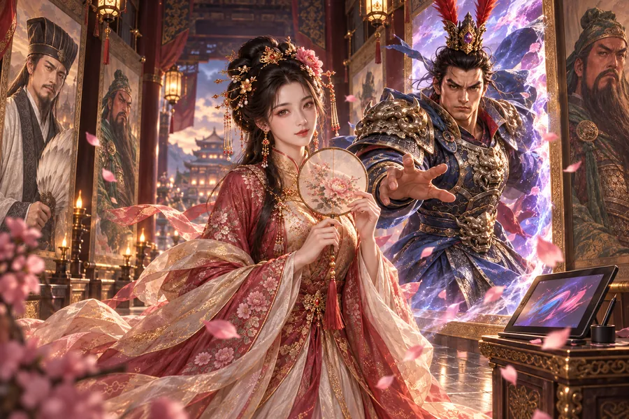 貂蟬與走出畫框的武將